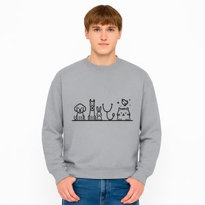 Cute Animal Clinic Logo with Dog, Cat, Rabbit, Stethoscope - Pet Care Illustration for Veterinarians and Animal Lovers - Sweatshirt 1758347438626.jpg