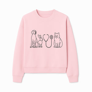 Pet Veterinary Stethoscope Art Print - Dog, Cat, Rabbit Illustration for Animal Lovers, Vet Clinics, Home Decor - Sweatshirt 1758347438668.jpg