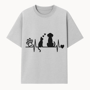 Heartbeat Pet Wall Art - Dog, Cat & Paw Print Decor - Love for Pets - Vinyl Decal for Animal Lovers - Home Decor Gift - T-shirt 1758347438685.jpg
