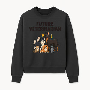 Future Veterinarian Cartoon Design with Cute Pets Dog, Cat, Bird, and More Ideal for Kids and Animal Lovers' Apparel - Sweatshirt 1758347438800.jpg