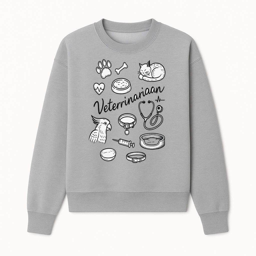 Veterinarian-Themed Wall Art with Pets, Medical Tools, and Paw Print Illustrations for Animal Lovers and Vet Offices - Sweatshirt 1758347438876.jpg