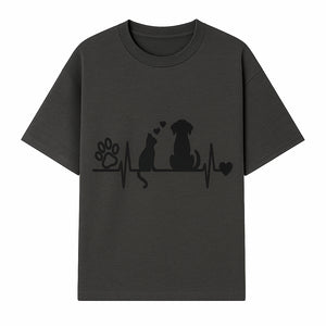 Heartbeat Pet Wall Art - Dog, Cat & Paw Print Decor - Love for Pets - Vinyl Decal for Animal Lovers - Home Decor Gift - T-shirt 1758347438925.jpg