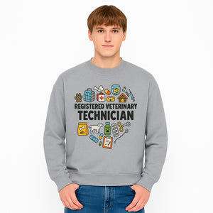 Registered Veterinary Technician Art Print - Pet Care, Animal Health, Veterinary Tools, Cute Dog & Cat Theme Decor - Sweatshirt 1758347438998.jpg