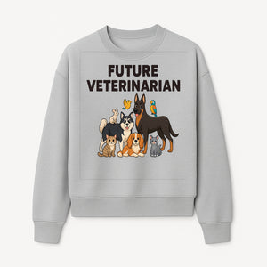 Future Veterinarian Cartoon Design with Cute Pets Dog, Cat, Bird, and More Ideal for Kids and Animal Lovers' Apparel - Sweatshirt 1758347439081.jpg