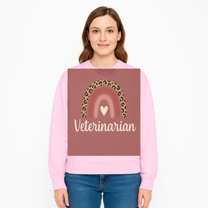 Veterinarian Rainbow Graphic Tee | Cute Animal Lover Shirt | Leopard Print Design | Pet Care Apparel | Gifts for Vet Professionals - Sweatshirt 1758347439139.jpg