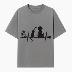 Heartbeat Pet Wall Art - Dog, Cat & Paw Print Decor - Love for Pets - Vinyl Decal for Animal Lovers - Home Decor Gift - T-shirt 1758347439161.jpg