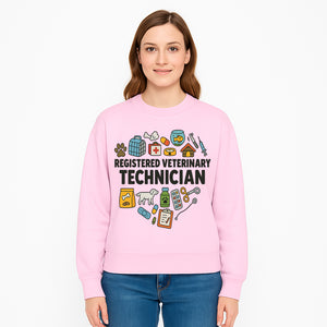 Registered Veterinary Technician Art Print - Pet Care, Animal Health, Veterinary Tools, Cute Dog & Cat Theme Decor - Sweatshirt 1758347439179.jpg