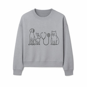 Pet Veterinary Stethoscope Art Print - Dog, Cat, Rabbit Illustration for Animal Lovers, Vet Clinics, Home Decor - Sweatshirt 1758347439216.jpg