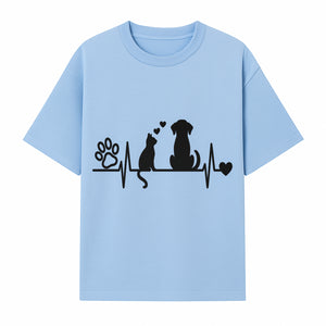 Heartbeat Pet Wall Art - Dog, Cat & Paw Print Decor - Love for Pets - Vinyl Decal for Animal Lovers - Home Decor Gift - T-shirt 1758347439299.jpg