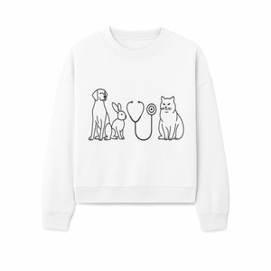 Pet Veterinary Stethoscope Art Print - Dog, Cat, Rabbit Illustration for Animal Lovers, Vet Clinics, Home Decor - Sweatshirt 1758347439352.jpg