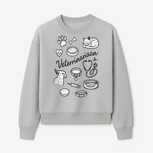 Veterinarian-Themed Wall Art with Pets, Medical Tools, and Paw Print Illustrations for Animal Lovers and Vet Offices - Sweatshirt 1758347439407.jpg