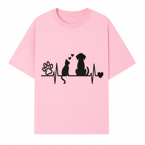 Heartbeat Pet Wall Art - Dog, Cat & Paw Print Decor - Love for Pets - Vinyl Decal for Animal Lovers - Home Decor Gift - T-shirt 1758347439425.jpg