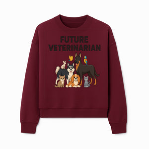 Future Veterinarian Cartoon Design with Cute Pets Dog, Cat, Bird, and More Ideal for Kids and Animal Lovers' Apparel - Sweatshirt 1758347439481.jpg