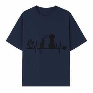 Heartbeat Pet Wall Art - Dog, Cat & Paw Print Decor - Love for Pets - Vinyl Decal for Animal Lovers - Home Decor Gift - T-shirt 1758347439617.jpg
