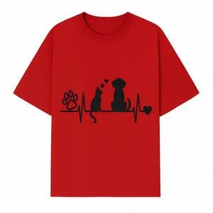 Heartbeat Pet Wall Art - Dog, Cat & Paw Print Decor - Love for Pets - Vinyl Decal for Animal Lovers - Home Decor Gift - T-shirt 1758347439765.jpg