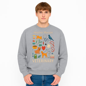 Veterinary Themed Art Print with Pets, Medical Tools, and Colors - Ideal for Animal Lovers and Veterinary Professionals - Sweatshirt 1758347439856.jpg