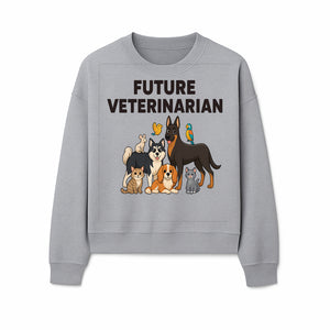 Future Veterinarian Cartoon Design with Cute Pets Dog, Cat, Bird, and More Ideal for Kids and Animal Lovers' Apparel - Sweatshirt 1758347439890.jpg