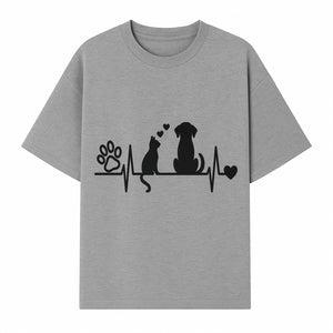 Heartbeat Pet Wall Art - Dog, Cat & Paw Print Decor - Love for Pets - Vinyl Decal for Animal Lovers - Home Decor Gift - T-shirt 1758347439895.jpg