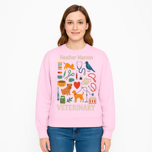 Veterinary Themed Art Print with Pets, Medical Tools, and Colors - Ideal for Animal Lovers and Veterinary Professionals - Sweatshirt 1758347439989.jpg