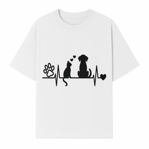 Heartbeat Pet Wall Art - Dog, Cat & Paw Print Decor - Love for Pets - Vinyl Decal for Animal Lovers - Home Decor Gift - T-shirt 1758347440022.jpg