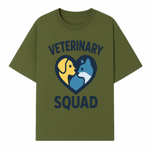 Veterinary Squad Heart Graphic T-Shirt, Pet Lovers Apparel, Dog and Cat Design, Animal Care Team, Cute Veterinary Gift - T-shirt 1758347440036.jpg