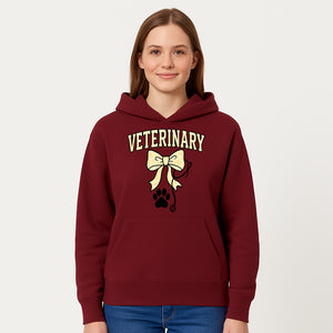 Veterinary Logo Design with Bow and Paw Print for Pet Care Businesses - Hoodie 1758347440132.jpg