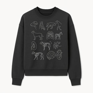 Pet Anatomy Art Print, Dog and Horse Skeleton Illustrations, Veterinary Wall Decor, Educational Animal Anatomy Poster - Sweatshirt 1758347440155.jpg