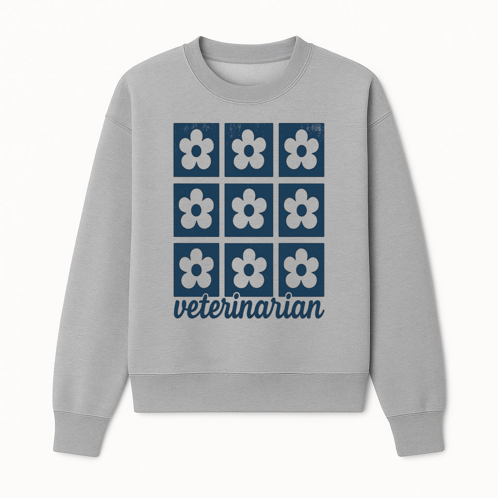 Flower Pattern Veterinarian Sign | Floral Decor for Vet Clinics | Cute Pet Office Wall Art | Veterinary Gifts for Animal Lovers - Sweatshirt 1758347440393.jpg