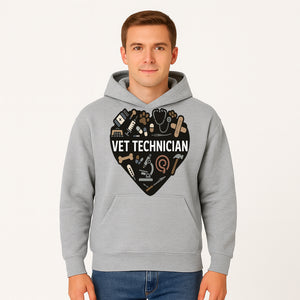 Vet Technician Heart Design - Cute Animal Care Gifts for Veterinary Technicians, Nurses & Animal Lovers - Hoodie 1758347440452.jpg