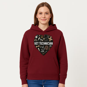 Vet Technician Heart Design - Cute Animal Care Gifts for Veterinary Technicians, Nurses & Animal Lovers - Hoodie 1758347440597.jpg