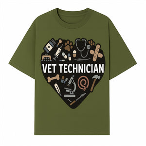 Vet Technician Heart Design - Cute Animal Care Gifts for Veterinary Technicians, Nurses & Animal Lovers - T-shirt 1758347441115.jpg