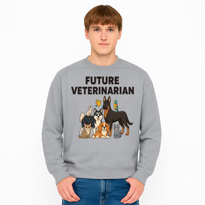 Future Veterinarian Cartoon Design with Cute Pets Dog, Cat, Bird, and More Ideal for Kids and Animal Lovers' Apparel - Sweatshirt 1758347441162.jpg