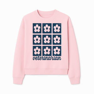 Flower Pattern Veterinarian Sign | Floral Decor for Vet Clinics | Cute Pet Office Wall Art | Veterinary Gifts for Animal Lovers - Sweatshirt 1758347441182.jpg