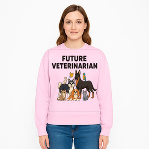 Future Veterinarian Cartoon Design with Cute Pets Dog, Cat, Bird, and More Ideal for Kids and Animal Lovers' Apparel - Sweatshirt 1758347441338.jpg
