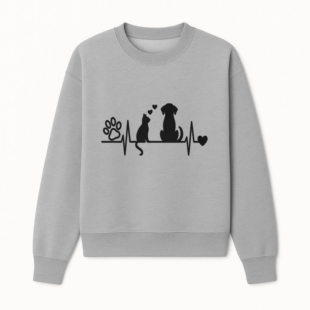 Heartbeat Pet Wall Art - Dog, Cat & Paw Print Decor - Love for Pets - Vinyl Decal for Animal Lovers - Home Decor Gift - Sweatshirt 1758347441475.jpg