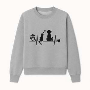 Heartbeat Pet Wall Art - Dog, Cat & Paw Print Decor - Love for Pets - Vinyl Decal for Animal Lovers - Home Decor Gift - Sweatshirt 1758347441475.jpg
