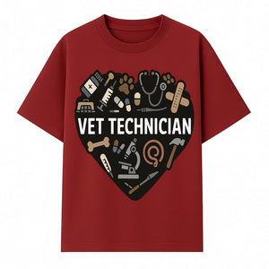 Vet Technician Heart Design - Cute Animal Care Gifts for Veterinary Technicians, Nurses & Animal Lovers - T-shirt 1758347441630.jpg