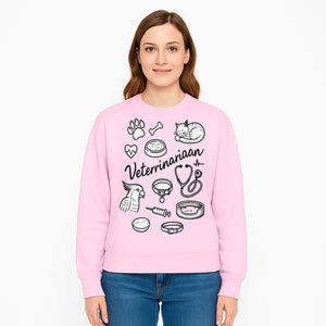 Veterinarian-Themed Wall Art with Pets, Medical Tools, and Paw Print Illustrations for Animal Lovers and Vet Offices - Sweatshirt 1758347441701.jpg