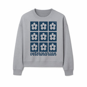 Flower Pattern Veterinarian Sign | Floral Decor for Vet Clinics | Cute Pet Office Wall Art | Veterinary Gifts for Animal Lovers - Sweatshirt 1758347441709.jpg