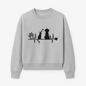 Heartbeat Pet Wall Art - Dog, Cat & Paw Print Decor - Love for Pets - Vinyl Decal for Animal Lovers - Home Decor Gift - Sweatshirt 1758347442053.jpg
