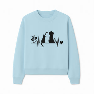 Heartbeat Pet Wall Art - Dog, Cat & Paw Print Decor - Love for Pets - Vinyl Decal for Animal Lovers - Home Decor Gift - Sweatshirt 1758347442194.jpg