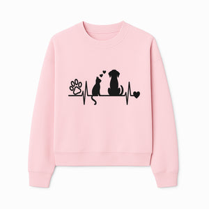 Heartbeat Pet Wall Art - Dog, Cat & Paw Print Decor - Love for Pets - Vinyl Decal for Animal Lovers - Home Decor Gift - Sweatshirt 1758347442313.jpg