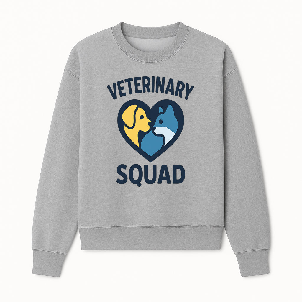 Veterinary Squad Heart Graphic T-Shirt, Pet Lovers Apparel, Dog and Cat Design, Animal Care Team, Cute Veterinary Gift - Sweatshirt 1758347442491.jpg