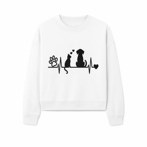 Heartbeat Pet Wall Art - Dog, Cat & Paw Print Decor - Love for Pets - Vinyl Decal for Animal Lovers - Home Decor Gift - Sweatshirt 1758347442950.jpg