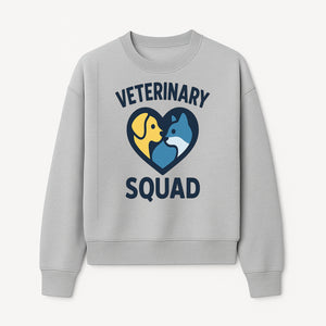Veterinary Squad Heart Graphic T-Shirt, Pet Lovers Apparel, Dog and Cat Design, Animal Care Team, Cute Veterinary Gift - Sweatshirt 1758347443068.jpg