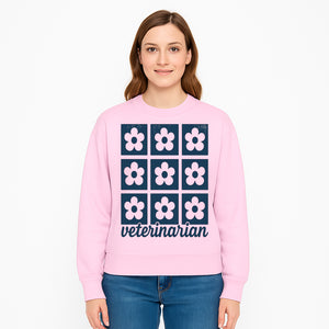 Flower Pattern Veterinarian Sign | Floral Decor for Vet Clinics | Cute Pet Office Wall Art | Veterinary Gifts for Animal Lovers - Sweatshirt 1758347443101.jpg