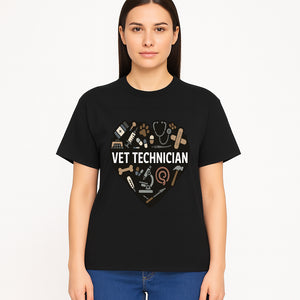 Vet Technician Heart Design - Cute Animal Care Gifts for Veterinary Technicians, Nurses & Animal Lovers - T-shirt 1758347443491.jpg