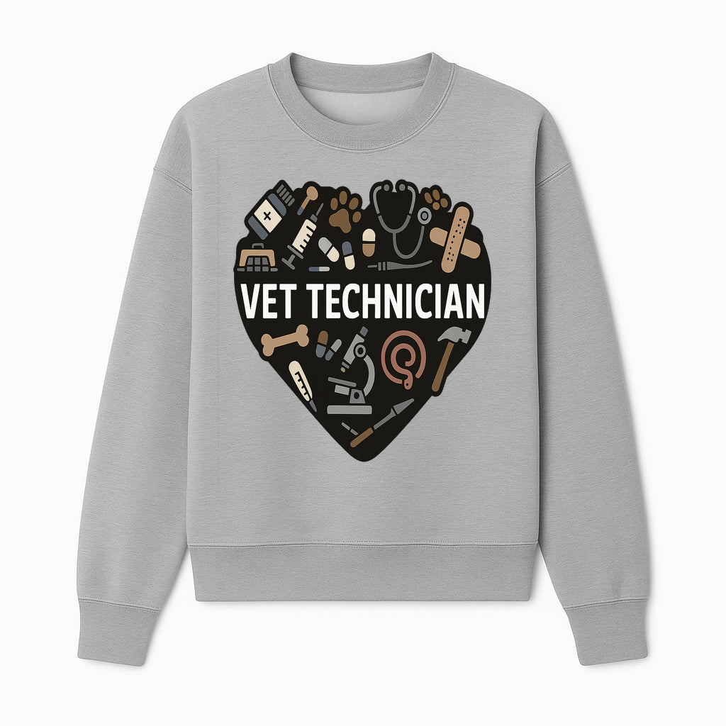 Vet Technician Heart Design - Cute Animal Care Gifts for Veterinary Technicians, Nurses & Animal Lovers - Sweatshirt 1758347443626.jpg