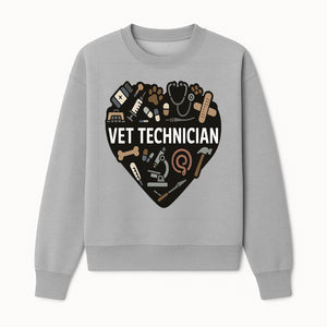 Vet Technician Heart Design - Cute Animal Care Gifts for Veterinary Technicians, Nurses & Animal Lovers - Sweatshirt 1758347443626.jpg