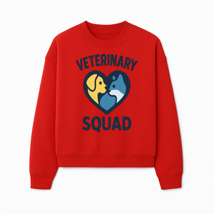 Veterinary Squad Heart Graphic T-Shirt, Pet Lovers Apparel, Dog and Cat Design, Animal Care Team, Cute Veterinary Gift - Sweatshirt 1758347443683.jpg